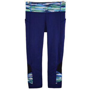 lululemon Pace Rival Crop *23" Size 4 in Hero Blue & Seven Wonders Multi